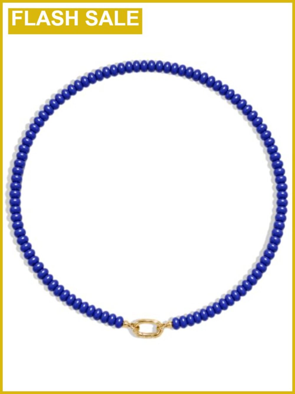 Handmade Beaded Choker Necklace with Gold Plated Carabiner Clasp